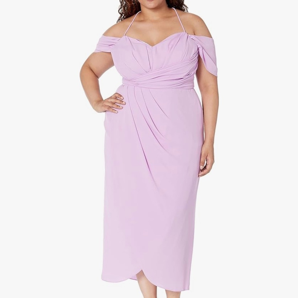 City Chic lilac maxi entwine dress Sz 16 New